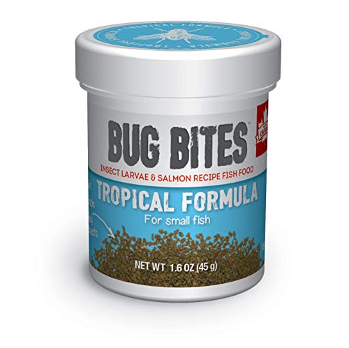 Fluval Bug Bites Cibo per pesci tropicali, piccoli granuli per pesci di piccole e medie dimensioni, 1,59 once, A6577