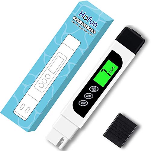 Water Tester Digital TDS Meter - Hofun TDS, EC & Temperature Meter 3 in 1, 0-9999 ppm Preciso, PPM Meter per Acqua Potabile, Caffè, Piscina, Acquario, Sistema RO / DI, Idroponica